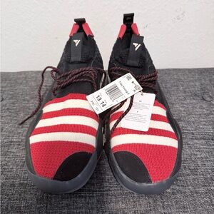 Adidas Trae Young 2 Mens Basketball Shoes in Red and Black Striped Sneakers